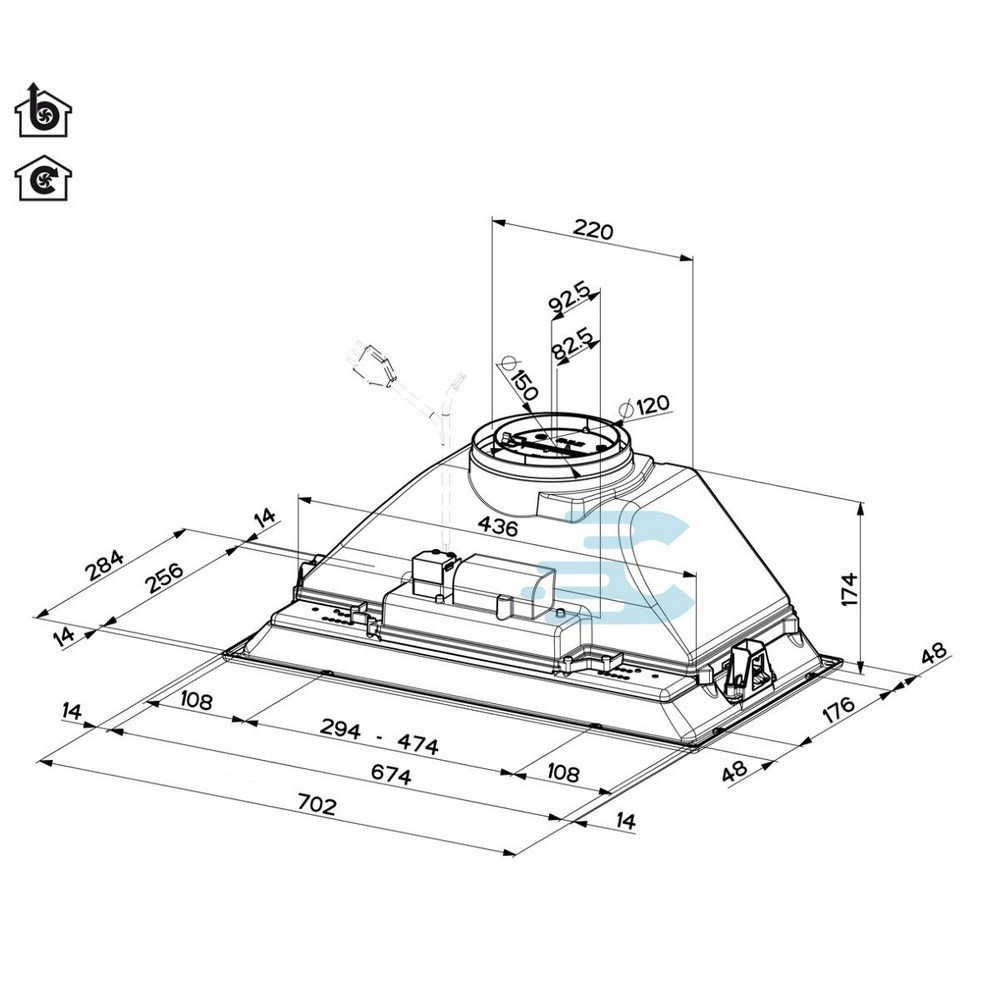 Acquista online Faber INKA SMART HC X A70 Cod.305.0599.308 hotte de cuisine encastrable Faber